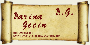 Marina Gecin vizit kartica